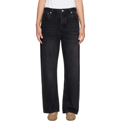 STUDIO NICHOLSON BLACK DENJO STRAIGHT LEG JEANS