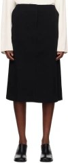 Studio Nicholson Black Elvin Midi Skirt In Black