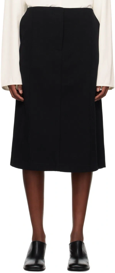 Studio Nicholson Black Elvin Midi Skirt