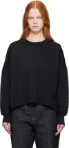 Studio Nicholson Black Loop Long Sleeve T-shirt In Black