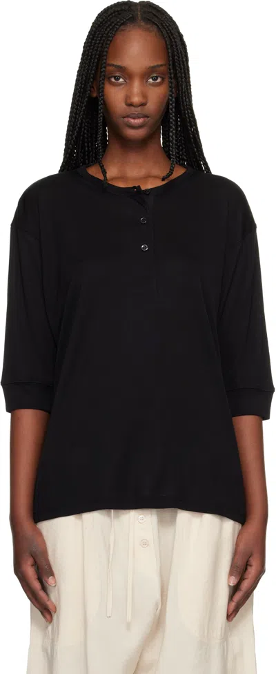 Studio Nicholson Black Lorem Jersey Henley