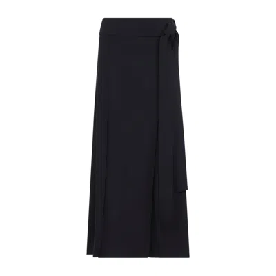 Studio Nicholson Black Mile Knife Pleat Belted Skirt
