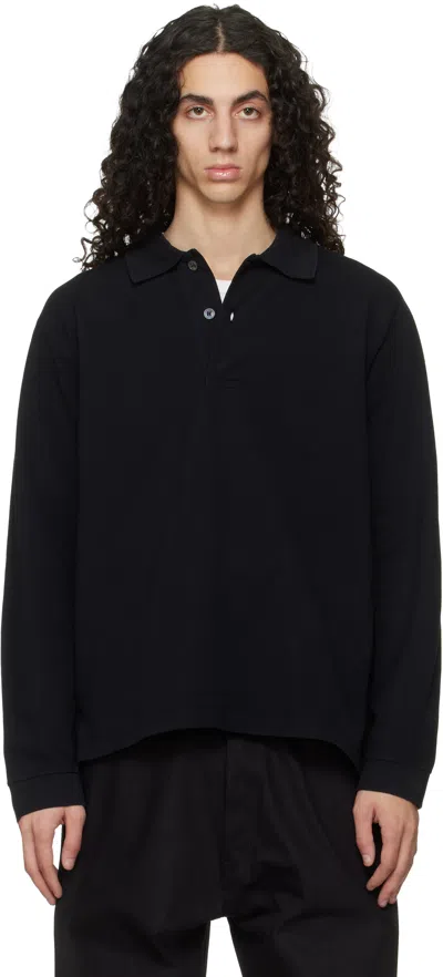 Studio Nicholson Black Ozero Jersey Polo
