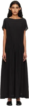 Studio Nicholson Black Simos Midi Dress In Black