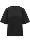 Studio Nicholson Black Solid Crew Neck T-shirt In Black