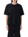 Studio Nicholson Black Solid Crew Neck T-shirt In Black