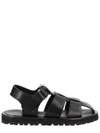 Studio Nicholson Black Solid Sandals In Black