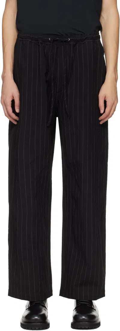 Studio Nicholson Black Sonny Pinstripe Trousers