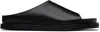 Studio Nicholson Black Calfskin Slip-on Mules In Black
