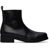 Studio Nicholson Square Leather Ankle Boots In Black