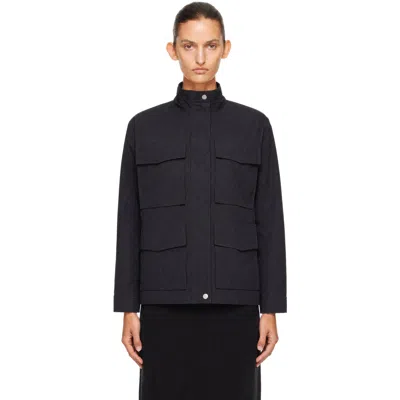 Studio Nicholson Vista Drawstring Shell Jacket In Blue