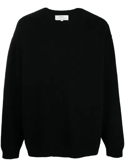 Studio Nicholson Men Black Wool Sweater, L Luxury Sweaters & Knitwear For Men Darveys