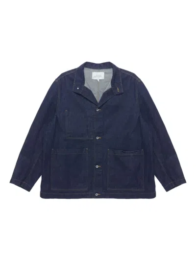 Studio Nicholson Crinkle Denim Jacket In Blue