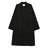 Studio Nicholson Long Wool Blend Coat With Side Pockets In Blue