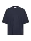 Studio Nicholson Blue Cotton Jersey Piu T-shirt In Blue