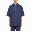 Studio Nicholson Blue Denim Oversize Shirt In Blue