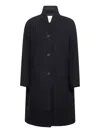 Studio Nicholson Blue Double Wool And Cashmere Morro Coat In Black