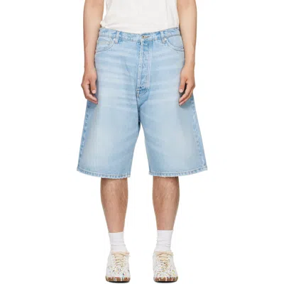 Studio Nicholson Blue Marylebone Denim Shorts In White