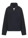 Studio Nicholson Blue Merino Wool Sandos Zip-up Sweater In Blue