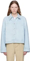 Studio Nicholson Blue Petar Denim Jacket In Bleach Wash