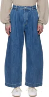 Studio Nicholson Silk Denim In Faded Indigo