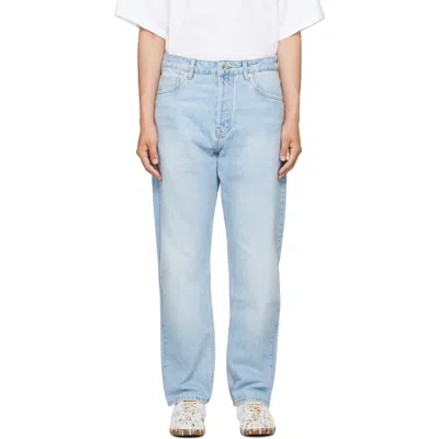 Studio Nicholson Blue Riso Straight Leg Jeans In White