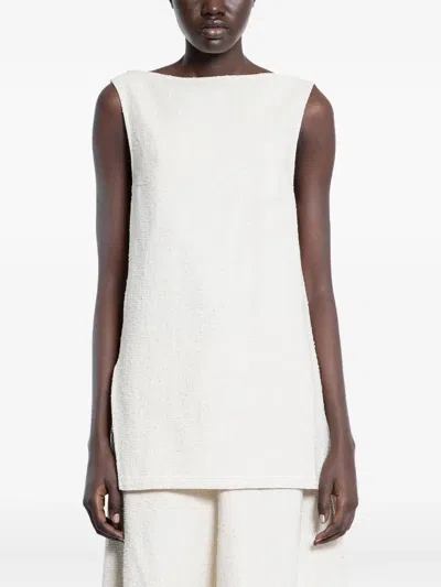 Studio Nicholson Boat-neck Sleeveless Top In White