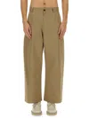Studio Nicholson High-waisted Slim Curved Pants In Nude
