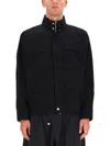 Studio Nicholson Boxy Cropped Black Sports Jacket In Black