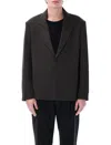 Studio Nicholson Boxy Oversized Blazer With Single-button Closure In Black