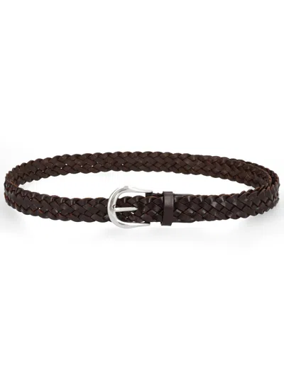 Studio Nicholson Plaited Full Grain Leather Belt For Men In Green