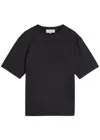Studio Nicholson Blue Crew Neck Cotton T-shirt In Black
