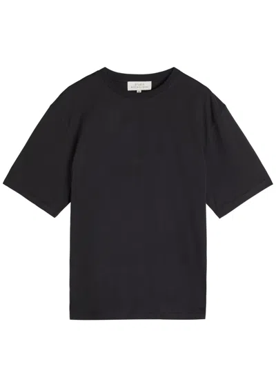 Studio Nicholson Branded Cotton T-shirt In Black