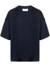 Studio Nicholson Blue Cotton Jersey Piu T-shirt In Blue