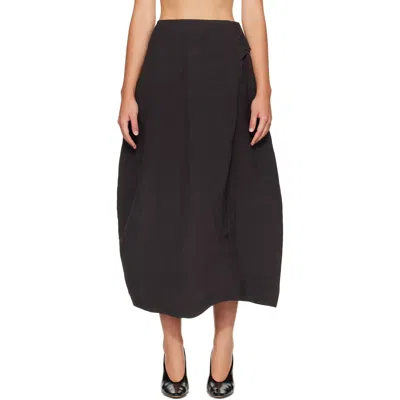 Studio Nicholson Brown Bryde Midi Skirt In Ore