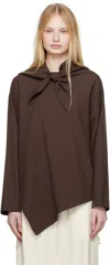 Studio Nicholson Brown Bute Blouse In Conker