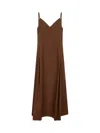 Studio Nicholson Brown Cotton Oma Midi Slip Dress In Beige
