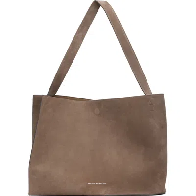 Studio Nicholson Brown Doublet Suede Tote In Clay