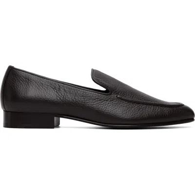 Studio Nicholson Brown Elkann Leather Loafers In Black