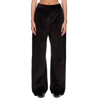 Studio Nicholson Brown Grange Corduroy Wide Leg Trousers In Espresso