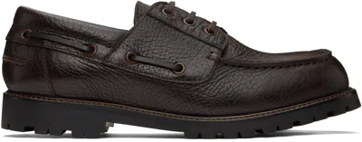 Studio Nicholson Brown Guston Boat Shoes In Conker