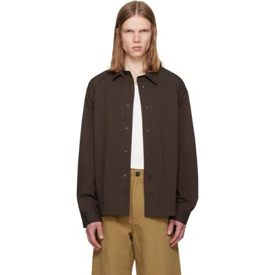 Studio Nicholson Brown Hal Shirt In Multi