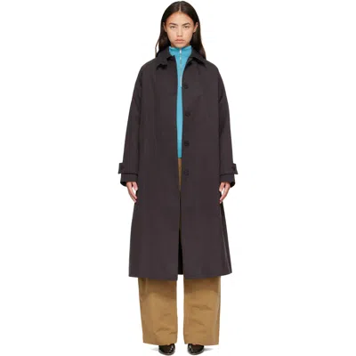 Studio Nicholson Brown Holin Trench Coat In Brown Marl