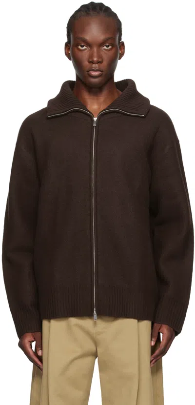 Studio Nicholson Brown Iwaki Sweater In Espresso Brown