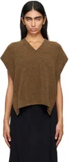 Studio Nicholson Brown Poros Vest In Nutmeg