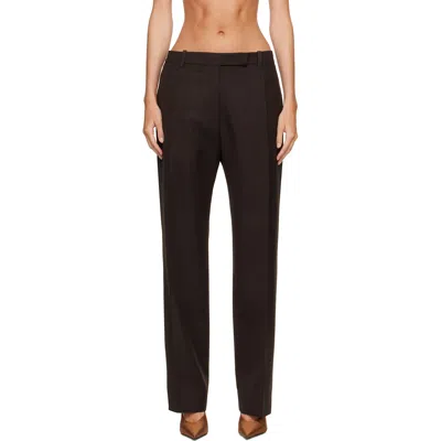 Studio Nicholson Brown Quarte Tailored Trousers In Black