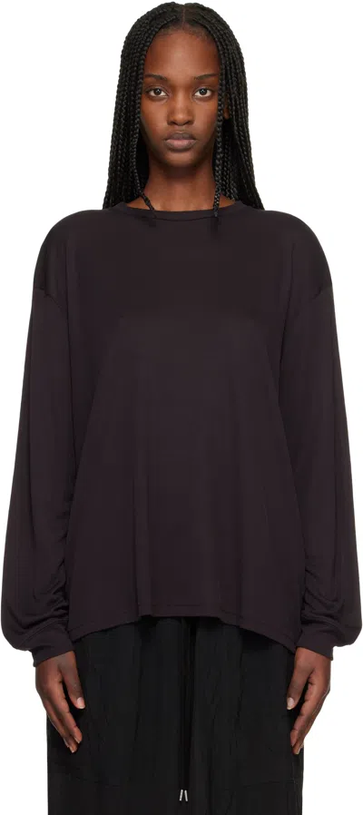 Studio Nicholson Brown Simmons Jersey T-shirt In Burgundy