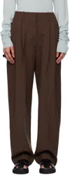 Studio Nicholson Brown Sperro Trousers In Conker