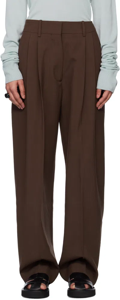 Studio Nicholson Brown Sperro Trousers In Conker
