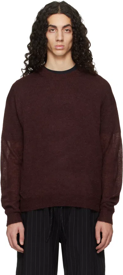 Studio Nicholson Burgundy Gulf Sweater In Brown